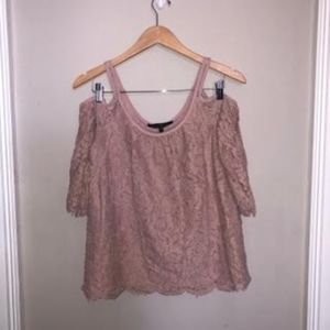 White House Black Market Blush Pink Lace Top